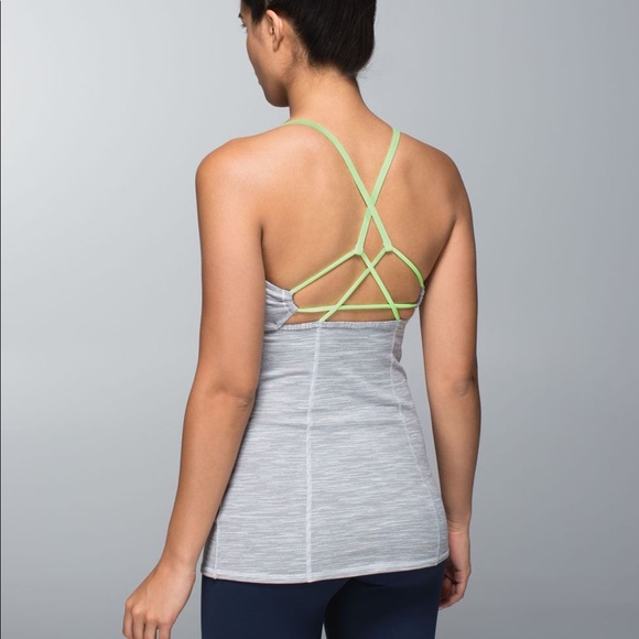 Lululemon dancing warrior tank gray / mint - Picture 1 of 10